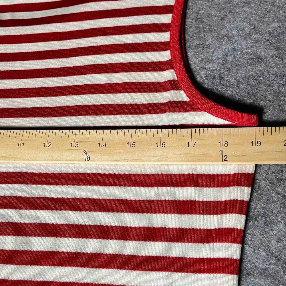 Misook Women's Sleeveless Knit Pullover Tank Top Red White Striped Size M - Picture 5 of 6